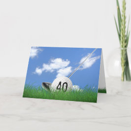40. Geburtstagsgolfball im Gras Karte