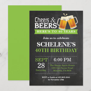 40. Geburtstagskarte für Cheers und Biere Einladung