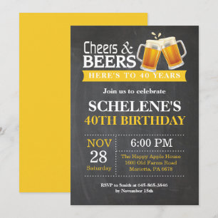 40. Geburtstagskarte für Cheers und Biere Einladung