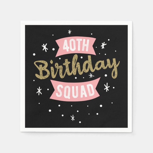 40. Geburtstagskolade Serviette (Vorderseite)