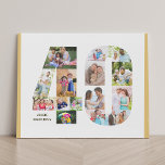 40. Geburtstagskollage Nummer 40 Neutral Künstlicher Leinwanddruck<br><div class="desc">Erstellen Sie Ihr eigenes personalisiertes Foto für einen 40. Geburtstag. Diese gepflegte Collage aus Foto ist in der Form der Zahl 40 auf weißem Hintergrund mit beigefarbenem, neutralem Sand / gelblichen Rändern und einer modernen Bronze-Typografie. Die Collage kann 15 Fotos enthalten, und die Vorlage ist für Sie bereit, um Ihre...</div>