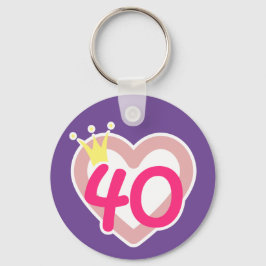 40. Geburtstagskünstlerin Prinzessin Crown Pink Schlüsselanhänger