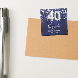40. Geburtstagsnacht blaue Silberstars Magnet