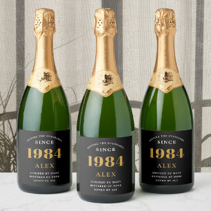 40. Geburtstagsname 1984 Black Gold Elegant Chic