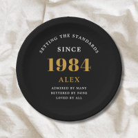 40. Geburtstagsname 1984 Black Gold Elegant Chic