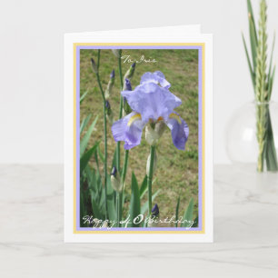 40. Geburtstagsname Blume Iris Eleganter Goldrahme Karte
