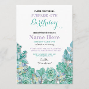 40. Geburtstagsparty Floral White Invite Einladung