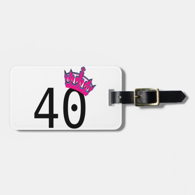40. GeburtstagsPrinzessin Gepäckanhänger (Vorderseite horizontal)