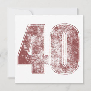 40. Geburtstagsrot Grunge Karte