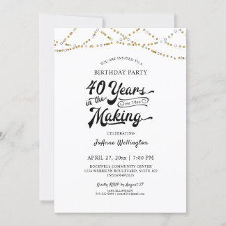 40. Geburtstagsstreicher leuchten 40 JAHRE IM MAKI Einladung