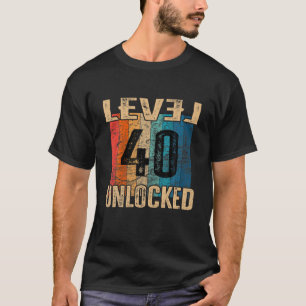 40. Geburtstagsstufe Unverriegelte Vintage Retro T-Shirt