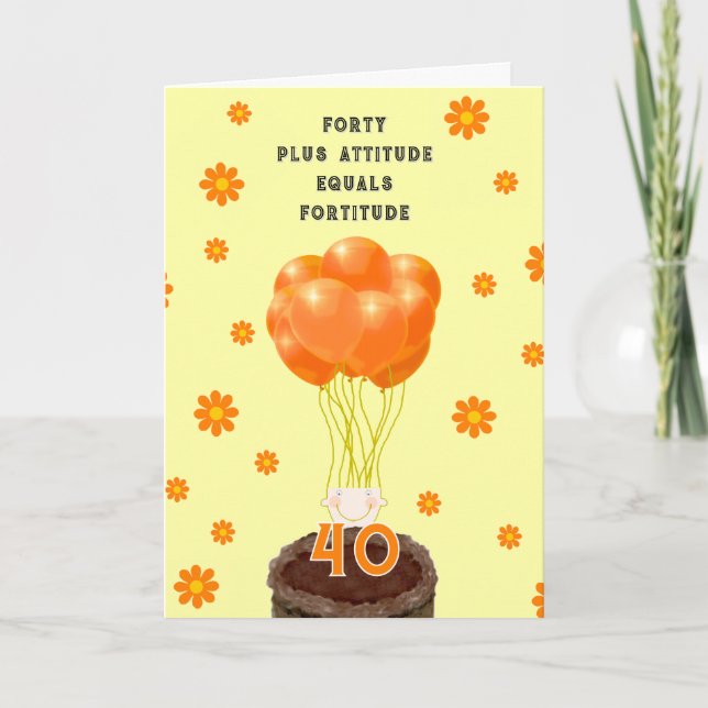 40. Geburtstagswünsche Karte (Vorderseite)