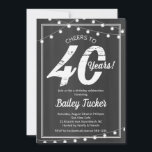 40. Geburtstagszeichenleuchten auf Chalkboard Einladung<br><div class="desc">Diese 40. Geburtstagseinladung enthält Saitenlichter auf einem Chalkboard-Hintergrund. Klicken Sie auf die Schaltfläche Anpassen, um mehr Flexibilität beim Ändern des Textes! Variationen dieses Designs, zusätzliche Farben sowie koordinierende Produkte sind in unserem Shop, zazzle.com/doodlelulu*, erhältlich. Kontaktieren Sie uns, wenn Sie dieses Design auf ein bestimmtes Produkt angewendet haben, um Ihre eigene...</div>