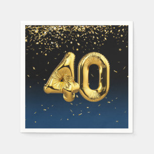 40. Goldballons und Confetti Napkins Serviette