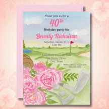 40. Golf Birthday Party Peonies on Golf Course in