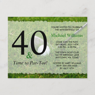 40. Golf Geburtstagsparty Einladung