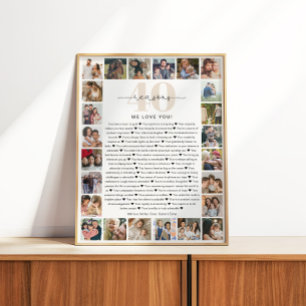 40 Gründe, warum wir dich lieben Foto-Collage-Gesc Poster