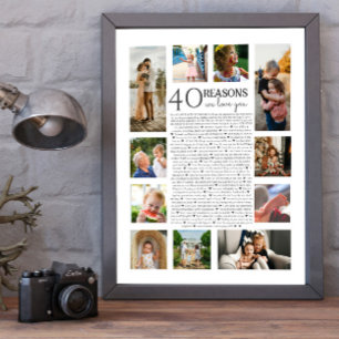 40 Gründe, warum wir dich lieben FOTOCollage Poster