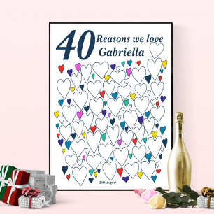 40 Gründe warum wir dich lieben - Gästebuch zum 40