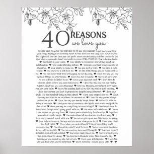 40 Gründe, warum wir Ihre Florallinienzeichnung li Poster