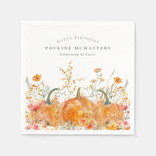 40. Happy Birthday Pumpkin Wildblume Custom Serviette