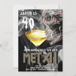 40. Heavy Metal Geburtstag Einladende Gitarre GOTH Einladung