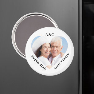 40 Heiratsjahrfeier Couple Keepake Heart Foto Magnet