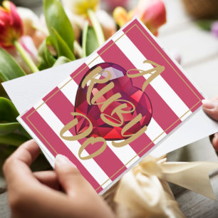 40. Hochzeit Jubiläum Red Striped Elegant Einladung