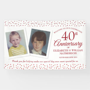 40. Hochzeit Ruby Jubiläum Kindermädchen willkomme Banner