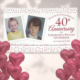 40. Hochzeit Ruby Jubiläum Kindermädchen willkomme Banner
