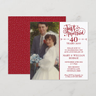 40. Hochzeitsjubiläum Hochzeitsfoto Quadrat Einladung