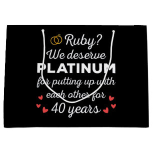 40. Hochzeitsjubiläum I - Rubin Lustiges Paar Große Geschenktüte