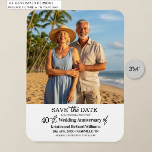 40. Hochzeitsjubiläum Save-the-Date-Foto Magnet
