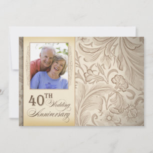40. Hochzeitsjubiläumsfoto Einladung
