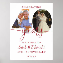 40. Hochzeitstag 2 Foto Begrüßungszeichen Poster