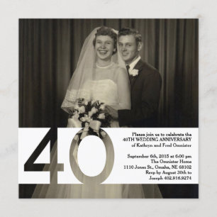 40. Hochzeitstag Einladung 5.25 x 5.25