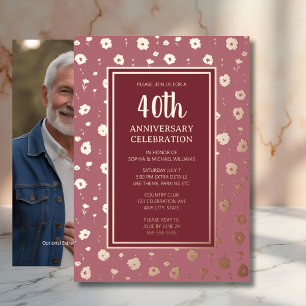 40. Hochzeitstag Einladungen Ruby Rose