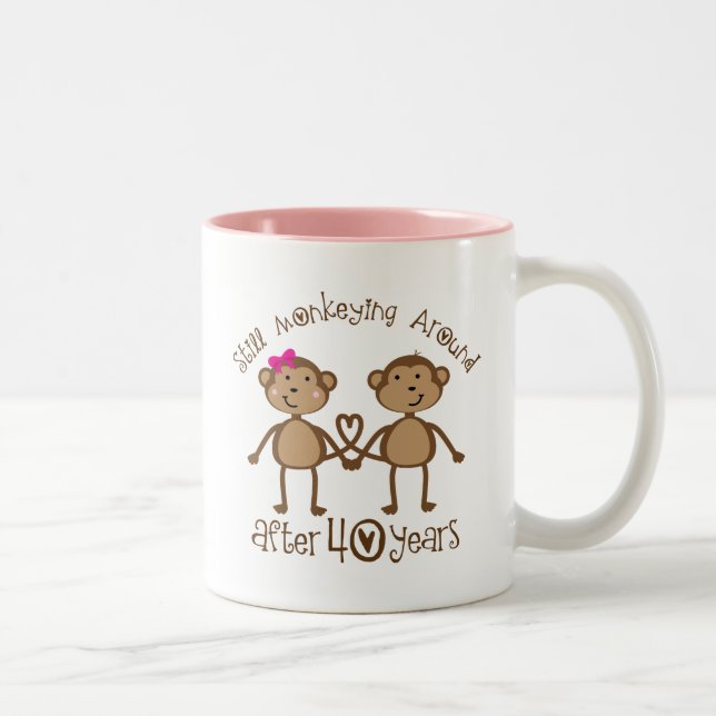 40. Hochzeitstag-Geschenke Zweifarbige Tasse (Rechts)