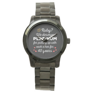 40. Hochzeitstag I - Ruby Funny Couple Armbanduhr