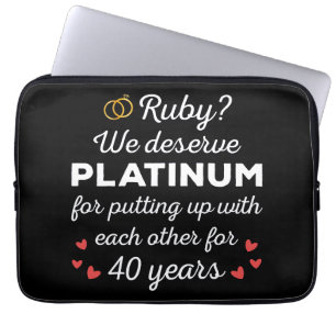 40. Hochzeitstag I - Ruby Funny Couple Laptopschutzhülle