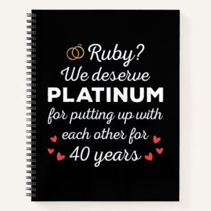 40. Hochzeitstag I - Ruby Funny Couple Notizbuch