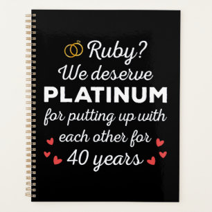 40. Hochzeitstag I - Ruby Funny Couple Planer