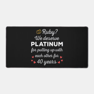 40. Hochzeitstag I - Ruby Funny Couple Schreibtischunterlage