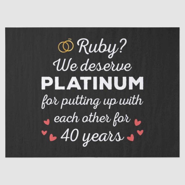 40. Hochzeitstag I - Ruby Funny Couple Seidenpapier (Vorderseite)