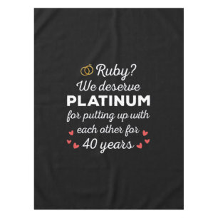 40. Hochzeitstag I - Ruby Funny Couple Tischdecke