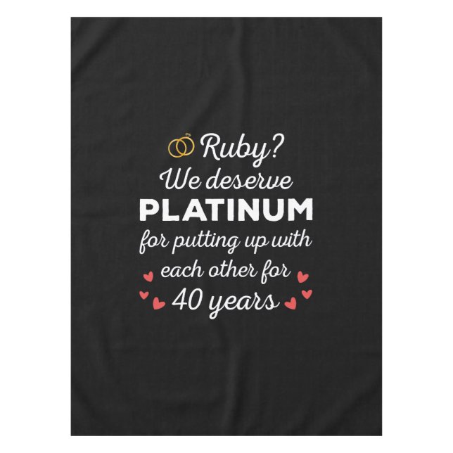 40. Hochzeitstag I - Ruby Funny Couple Tischdecke (Vorderseite)