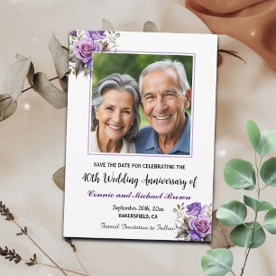 40. Hochzeitstag Lila Rose Foto Save The Date