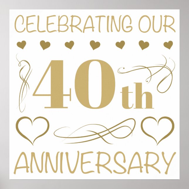 40. Hochzeitstag Poster (Vorne)