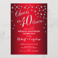 40. Hochzeitstag - Rot & Silber