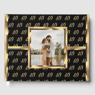 40. Hochzeitstag Rubinhochzeit Schwarz und Gold Gästebuch